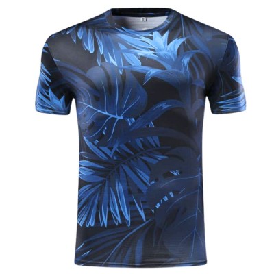 Men's Tropical Print Running Fitness T-Shirt.