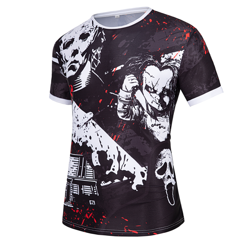 REdbEAR Sports Womens Halloween Horror Short Sleeve Running Shirt