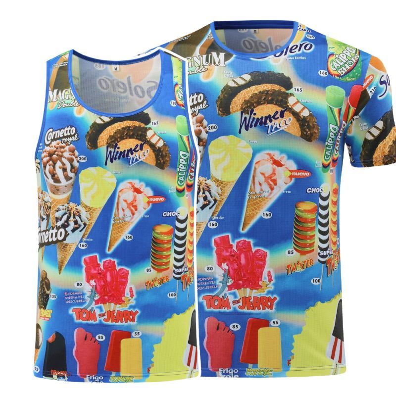 REdbEAR Sports Mens Bonkers Ice Cream Running Technical  Top