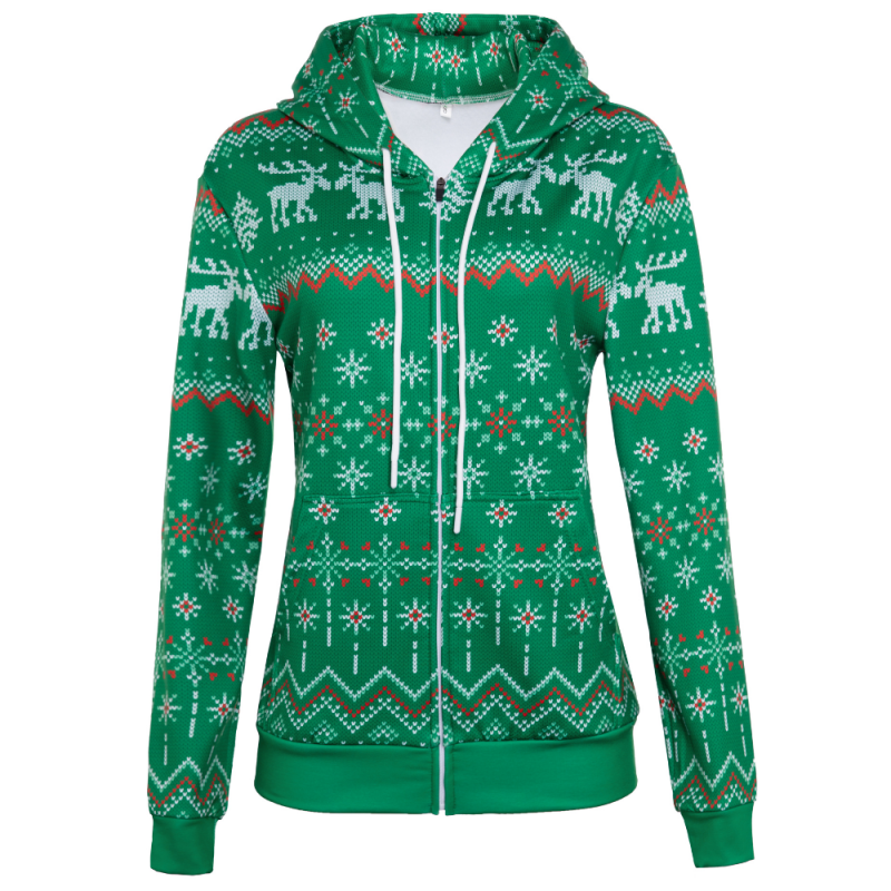 REdbEAR Sports Women's Ugly Christmas Zip Up 