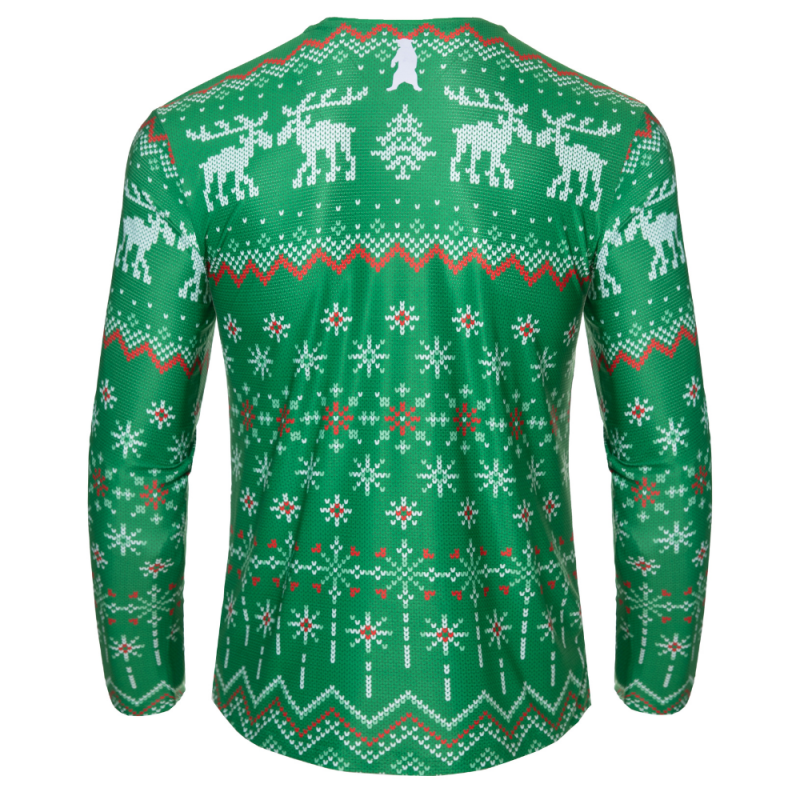 REdbEAR Sports Mens Green Long Sleeve Christm