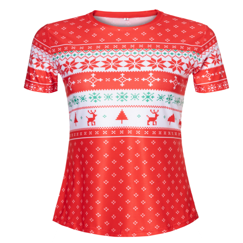 REdbEAR Sports Women's Short Sleeve Christmas