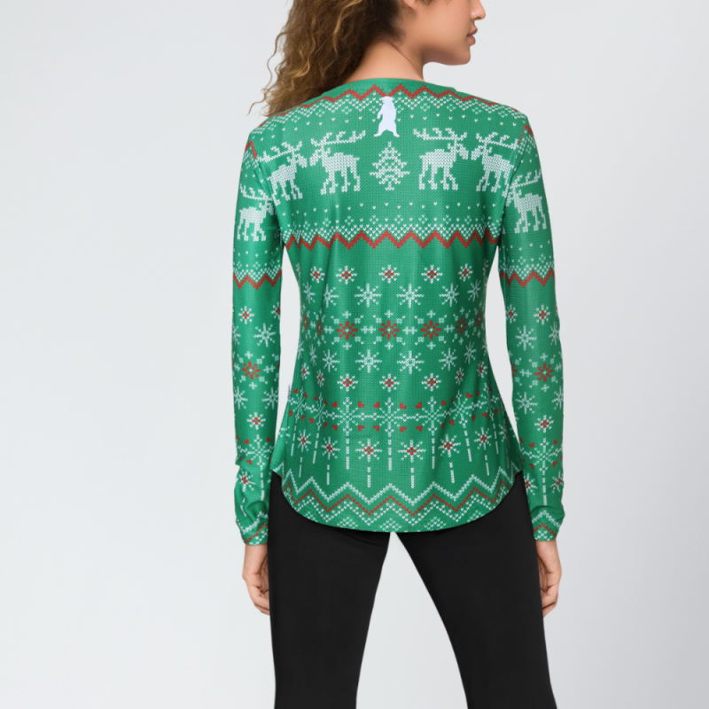 REdbEAR Sports Women's Green Long Sleeve Chri