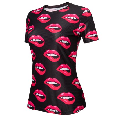 REdbEAR Sports Womens Hot Lips Running / Fitness Tech Top