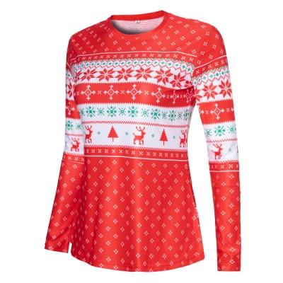 REdbEAR Sports Women's Long Sleeve Christmas Jumper  Running Fitness Top