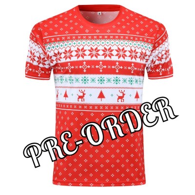 REdbEAR Sports Mens Short Sleeve Christmas Jumper  Running Fitness Technical-T Shirt