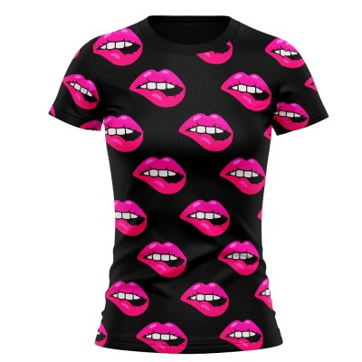 REdbEAR Sports Womens Hot Lips Running / Fitness Tech Top